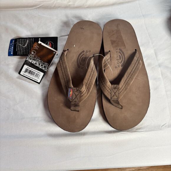Rainbow Sandals Tahitian Tan Mens Medium 8.5-9.5 Leather 301ALLN - NEW NWT - Picture 1 of 4